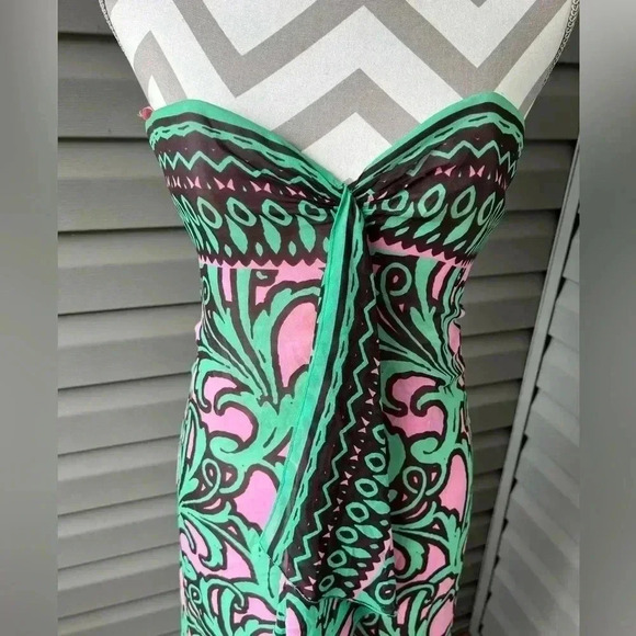 MILLY OF NEW YORK SILK STRAPLESS MAXI DRESS SZ 2 - Picture 3 of 14